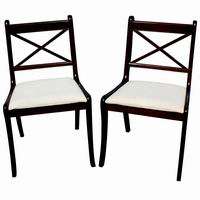 Pair of Dining Wood Side Bombay Chairs  