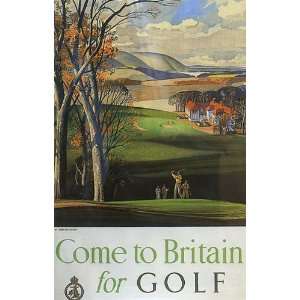   COME TO BRITAIN ENGLAND UK SMALL VINTAGE POSTER REPRO 