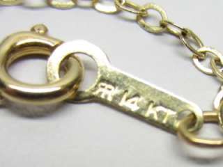 Vintage Dainty 14K Solid Y Gold Necklace Chain For Pendant 18 &1/2 