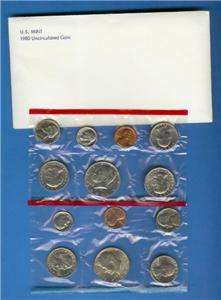 1980 Mint Set P D S   Complete   Three SBA Dollars  