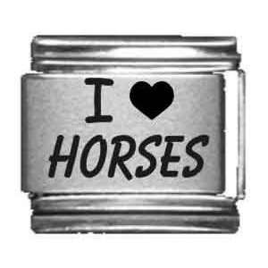  I Heart Horses Laser Italian Charm: Jewelry