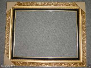 Large Gold Black Liner Ornate Wood Picture Frame 1216GB  