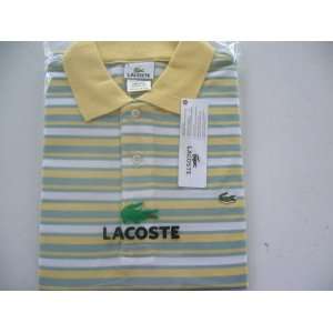  5 Brand New Mens Lacoste Stripe Polo Shirts (Large= Sz.6 