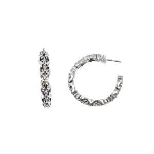  Barse Sterling Silver Vines Hoop Earrings Jewelry