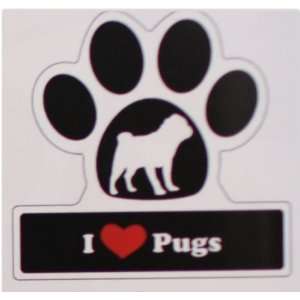  Pug Paw Car Magnet 5 wide 