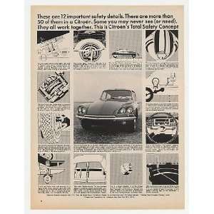  1968 Citroen 12 Important Safety Details Print Ad