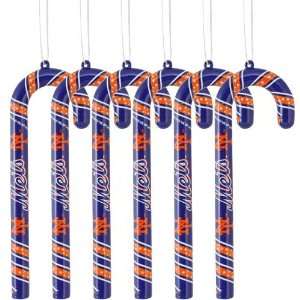  New York Mets 6 Pack Team Color Candy Cane Ornaments 