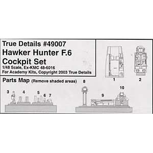    1/48 True Details Hawker Hunter F.6 Cockpit Set Toys & Games