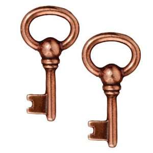  Copper Plated Lead Free Pewter Oval Key Charms 24mm (2 