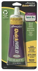 QUICK HOLD CONTACT ADHESIVE CRAFT GLUE 2 OZ ~2 TUBES  