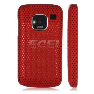   Ecell   RED PERFORATED MESH BACK CASE COVER FOR NOKIA E5 Electronics
