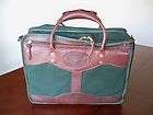 Vintage JW Hulme Shell Leather & Canvas Laptop Briefcase Top Handle 