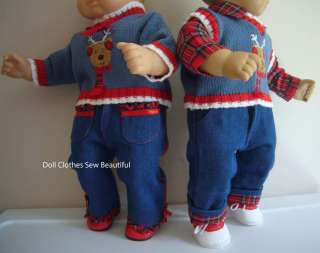 DOLL CLOTHES fits Bitty TWINS Matching Reindeer Sets!!!  