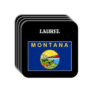 US State Flag   LAUREL, Montana (MT) Set of 4 Mini Mousepad Coasters