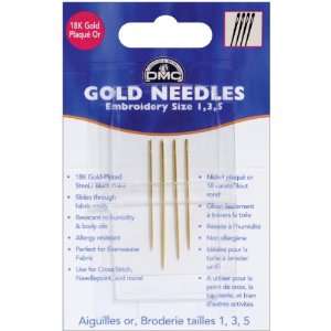  Gold Embroidery Hand Needles Size 1 3 5 4/Pkg Arts 