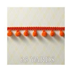   Designer Ribbon   Orange Ball Fringe   25 Yards Arts, Crafts & Sewing