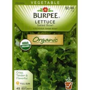   Organic Lettuce, Leaf Salad Bowl Seed Packet Patio, Lawn & Garden