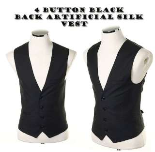 RaOn] For Mens Style,New Mens 4,5 Button Black/Gray and Layered Vest 