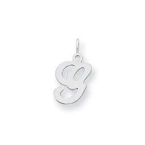 Sterling Silver Stamped Initial G Charm: Jewelry