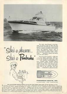 1956 Pembroke Boats Ad   32 Express Cruiser  