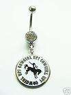 COWGIRL UP BLACK TEXT HORSE COWBOY Navel Belly Button R