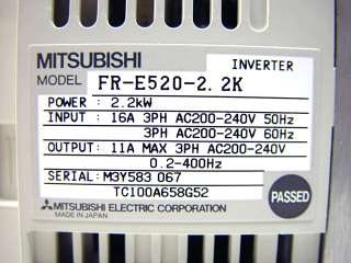 Mitsubishi FREQROL E500 Inverter FR E520 2.2K NEW  