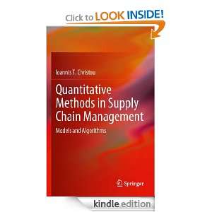 Quantitative Methods in Supply Chain Management: Models and Algorithms 