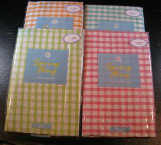 FLANNEL BACKED VINYLSPRING FLING CHECK TABLECLOTHS  ASSORTED SIZES 