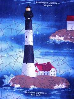 New Lighthouse Panel Fabric Nautical Ocean Sea  