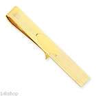 Mens 14K Solid Yellow Gold Engravable Circle Tie Bar Cl