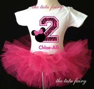   stripes Birthday Shirt & hot pink tutu set outfit 1st 2nd 3  
