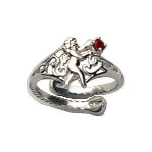   Sterling Silver July Birthstone Angel Purity Solitaire Ring Jewelry