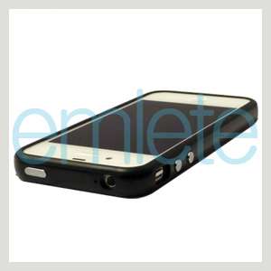 New Apple iPhone 4 4G 4S Black Bumper Case Metal Buttons AT&T Verizon 