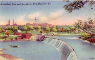 SCHOOLFIELD DAM DAN RIVER MILL DANVILLE, VA 1955  
