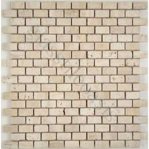 Light Travertine Uniform Brick Cream/Beige Brick Tumbled Stone   15587