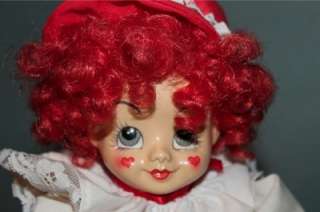 Brinns Red & White Hearts Valentine Clown Doll 1986  