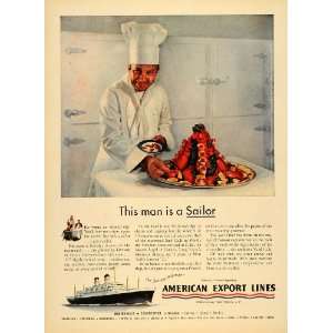   Lines Travel Ship Lobster Food   Original Print Ad: Home & Kitchen