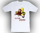   Custom Curious George ABC Birthday T Shirt Gift Add Your Name