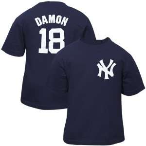   Johnny Damon Navy Blue Preschool Player Name & Number T shirt: Sports