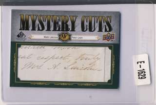 UD SP LEGENDARY CUTS MYSTERY CUTS MARY LINCOLN 1/1  
