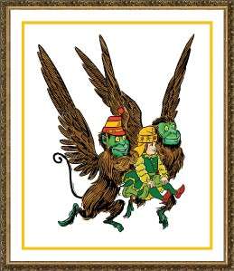  Monkeys Denslow from Wizard of Oz Counted Cross Stitch Chart Free 