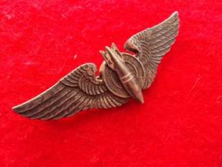 RARE WWII US Luxenberg 3 sterling BOMBER wings ORIGINAL BOX  