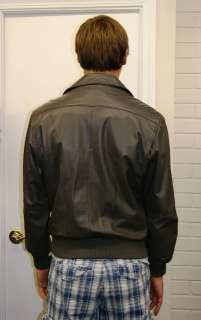 Vintage Mens   1980s Gray Leather Members Only Jacket  
