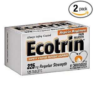  Ecotrin 325 mg Regular Strength,125 Safty Coated Tablets 