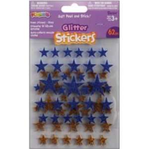   Foam Glitter Stickers 62/Pkg, Stars Blue/Gold: Arts, Crafts & Sewing