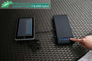 Portable Solar Charger and Battery (12,000 mAh)  
