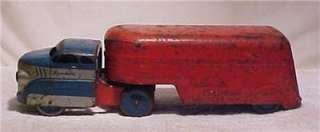   highway freight hauler red blue pressed steel truck 1940 s search