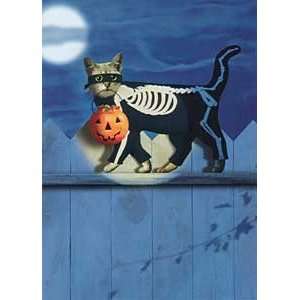  Cat In Skeleton Costume Halloween Card Toys & Games