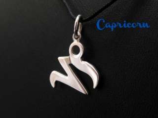 Unique 3D Zodiac Charms in Silver 925º & Black String with Silver 