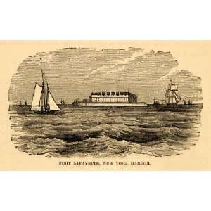  1872 Fort Lafayette Diamond New York Harbor NYC Print 